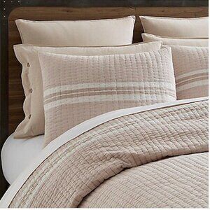 NWT CREMIEUX LOGAN QUILTED KING SHAM KHAKI COLOR 100% COTTON MSRP: $35